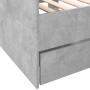 Sofá cama con cajones sin colchón gris hormigón 90x190 cm