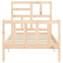 Bed frame with solid wood headboard 90x200 cm by vidaXL, Beds and slatted bases - Ref: Foro24-3193061, Price: 88,20 €, Discou...