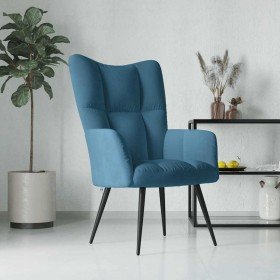Sillón de relax de terciopelo azul Sillón de relax de terciopelo azul