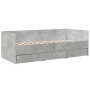 Sofá cama con cajones sin colchón gris hormigón 75x190 cm