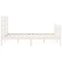 Estructura cama de matrimonio con cabecero madera maciza blanco de vidaXL, Camas y somieres - Ref: Foro24-3192852, Precio: 12...