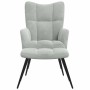 Sillón de relax con taburete de terciopelo gris claro