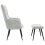 Sillón de relax con taburete de terciopelo gris claro