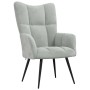 Sillón de relax con taburete de terciopelo gris claro