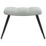 Sillón de relax con taburete de terciopelo gris claro