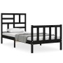 Single bed frame with black solid wood headboard by vidaXL, Beds and slatted bases - Ref: Foro24-3193040, Price: 125,80 €, Di...