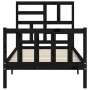 Single bed frame with black solid wood headboard by vidaXL, Beds and slatted bases - Ref: Foro24-3193040, Price: 125,80 €, Di...