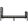Single bed frame with black solid wood headboard by vidaXL, Beds and slatted bases - Ref: Foro24-3193040, Price: 125,80 €, Di...