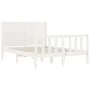 Estructura de cama con cabecero madera maciza blanco 140x190 cm de vidaXL, Camas y somieres - Ref: Foro24-3192732, Precio: 19...