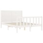 Weißer Massivholzbettrahmen mit Kopfteil 140x190 cm von vidaXL, Betten und Lattenroste - Ref: Foro24-3192732, Preis: 201,27 €...