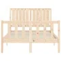 Bed frame with solid wood headboard 120x200 cm by vidaXL, Beds and slatted bases - Ref: Foro24-3192941, Price: 122,43 €, Disc...