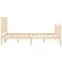 Bed frame with solid wood headboard 120x200 cm by vidaXL, Beds and slatted bases - Ref: Foro24-3192941, Price: 122,43 €, Disc...