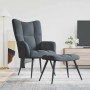 Sillón de relax con taburete terciopelo gris oscuro
