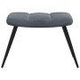 Sillón de relax con taburete terciopelo gris oscuro