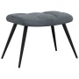 Sillón de relax con taburete terciopelo gris oscuro