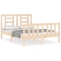 Bed frame with solid wood headboard 120x200 cm by vidaXL, Beds and slatted bases - Ref: Foro24-3192876, Price: 119,15 €, Disc...