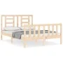 Bed frame with solid wood headboard 120x200 cm by vidaXL, Beds and slatted bases - Ref: Foro24-3192876, Price: 117,68 €, Disc...