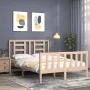Estructura de cama con cabecero madera maciza 120x200 cm de vidaXL, Camas y somieres - Ref: Foro24-3192876, Precio: 117,53 €,...