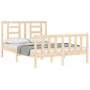 Bed frame with solid wood headboard 120x200 cm by vidaXL, Beds and slatted bases - Ref: Foro24-3192876, Price: 117,68 €, Disc...