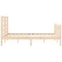 Bed frame with solid wood headboard 120x200 cm by vidaXL, Beds and slatted bases - Ref: Foro24-3192876, Price: 117,68 €, Disc...