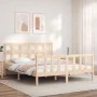 Bettgestell mit Massivholzkopfteil 160x200 cm von vidaXL, Betten und Lattenroste - Ref: Foro24-3193021, Preis: 132,95 €, Raba...
