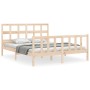Bed frame with solid wood headboard 160x200 cm by vidaXL, Beds and slatted bases - Ref: Foro24-3193021, Price: 134,73 €, Disc...