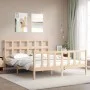 Bettgestell mit Massivholzkopfteil 160x200 cm von vidaXL, Betten und Lattenroste - Ref: Foro24-3193021, Preis: 132,95 €, Raba...