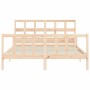 Bed frame with solid wood headboard 160x200 cm by vidaXL, Beds and slatted bases - Ref: Foro24-3193021, Price: 134,73 €, Disc...
