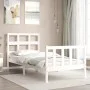 Weißer Massivholzbettrahmen mit Kopfteil 90x200 cm von vidaXL, Betten und Lattenroste - Ref: Foro24-3192997, Preis: 96,73 €, ...