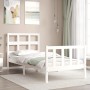 Weißer Massivholzbettrahmen mit Kopfteil 90x200 cm von vidaXL, Betten und Lattenroste - Ref: Foro24-3192997, Preis: 97,95 €, ...
