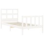 Weißer Massivholzbettrahmen mit Kopfteil 90x200 cm von vidaXL, Betten und Lattenroste - Ref: Foro24-3192997, Preis: 97,95 €, ...