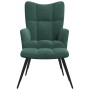 Sillón de relax con taburete terciopelo verde oscuro