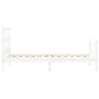 Weißer Massivholzbettrahmen mit Kopfteil 90x200 cm von vidaXL, Betten und Lattenroste - Ref: Foro24-3192997, Preis: 97,95 €, ...