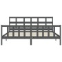 Gray solid wood bed frame with headboard 200x200 cm by vidaXL, Beds and slatted bases - Ref: Foro24-3193033, Price: 173,03 €,...