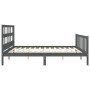 Gray solid wood bed frame with headboard 200x200 cm by vidaXL, Beds and slatted bases - Ref: Foro24-3193033, Price: 173,03 €,...