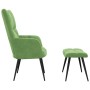 Sillón de relax con taburete terciopelo verde claro