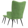 Sillón de relax con taburete terciopelo verde claro