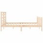 Double bed frame with solid wood headboard by vidaXL, Beds and slatted bases - Ref: Foro24-3192886, Price: 152,42 €, Discount: %
