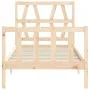Bed frame with solid wood headboard by vidaXL, Beds and slatted bases - Ref: Foro24-3192456, Price: 90,46 €, Discount: %