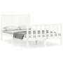 White solid wood bed frame with headboard 120x200 cm by vidaXL, Beds and slatted bases - Ref: Foro24-3192942, Price: 132,08 €...
