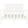 White solid wood bed frame with headboard 120x200 cm by vidaXL, Beds and slatted bases - Ref: Foro24-3192942, Price: 135,62 €...