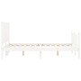 White solid wood bed frame with headboard 120x200 cm by vidaXL, Beds and slatted bases - Ref: Foro24-3192942, Price: 135,62 €...