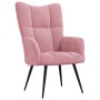 Sillón de relax con taburete terciopelo rosa