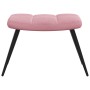 Sillón de relax con taburete terciopelo rosa