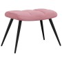 Sillón de relax con taburete terciopelo rosa