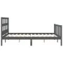 Double bed frame with gray solid wood headboard by vidaXL, Beds and slatted bases - Ref: Foro24-3193018, Price: 158,09 €, Dis...