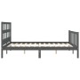 Estructura de cama matrimonio con cabecero madera maciza gris de vidaXL, Camas y somieres - Ref: Foro24-3193018, Precio: 151,...