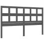 Double bed frame with gray solid wood headboard by vidaXL, Beds and slatted bases - Ref: Foro24-3193018, Price: 158,09 €, Dis...