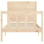 Bed frame with solid wood headboard 90x200 cm by vidaXL, Beds and slatted bases - Ref: Foro24-3192736, Price: 97,94 €, Discou...