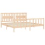 Bed frame with solid wood headboard 200x200 cm by vidaXL, Beds and slatted bases - Ref: Foro24-3192446, Price: 164,73 €, Disc...